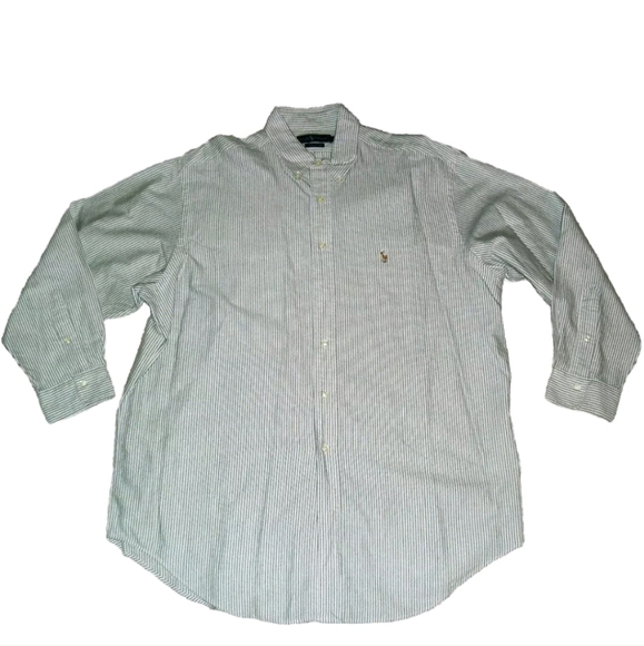 Ralph Lauren Polo $75 Mens sz. XL Light Black White Stripe Button Down Shirt New - Picture 1 of 4